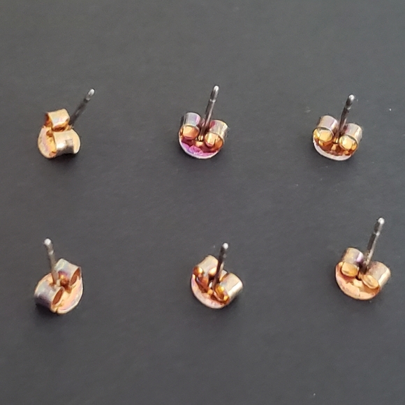 Alex And Ani Swarovski Scarlet & Moon Earring Set 3 Pairs - Picture 8 of 11